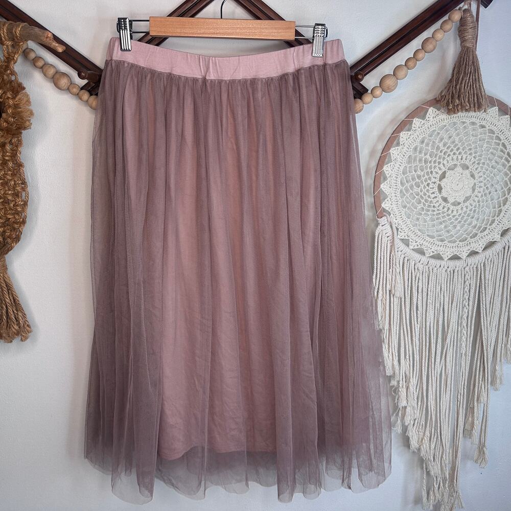 Garnet Hill Pink Rose Tulle Skirt